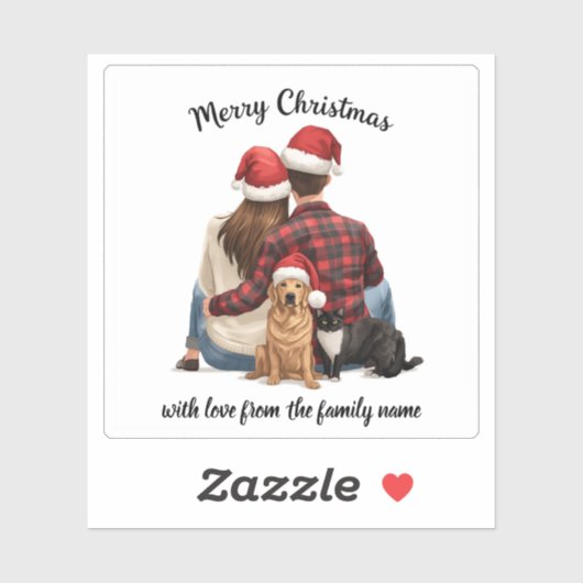 Personalized Family Christmas 2025 Sticker (Vel)
