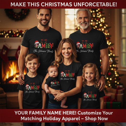 Personalized Family Christmas Add Your Family Name T-shirt