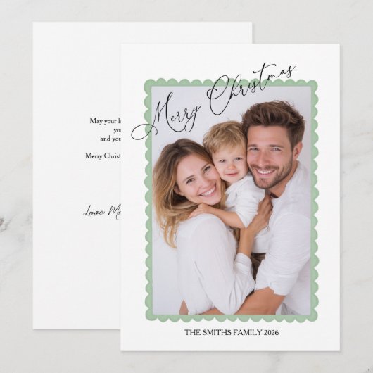 Personalized Family Christmas Card Feestdagenkaart (Voorkant / Achterkant)