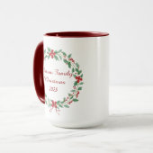 Personalized Family Christmas Mug | Custom Name Ho Mok (Voorkant links)