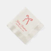 Personalized Family Christmas Party Red Bow Servet (Hoek)