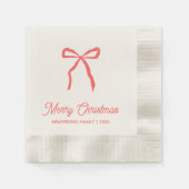 Personalized Family Christmas Party Red Bow Servet (Voorkant)