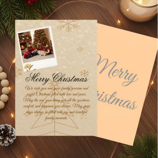 “Personalized Family Christmas Photo Card” Bedankkaart