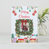 Personalized Family Christmas Photo Card Save The Date (Staand voorkant)