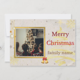 Personalized Family Christmas Photo Holiday Card Bedankkaart