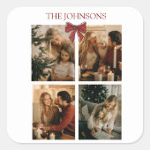 Personalized Family Christmas Photos Candle Label (Voorkant)