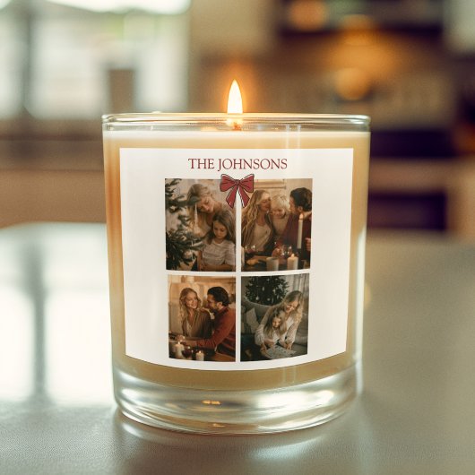 Personalized Family Christmas Photos Candle Label