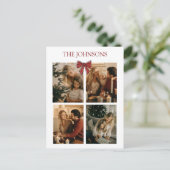 Personalized Family Christmas Photos Collage Card Briefkaart (Staand voorkant)