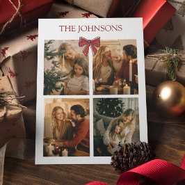 Personalized Family Christmas Photos Collage Card Briefkaart