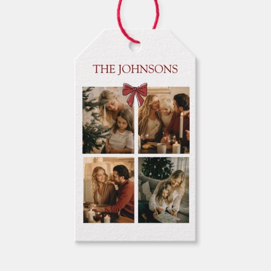 Personalized Family Christmas Photos Gift Tag Cadeaulabel (Voorkant)