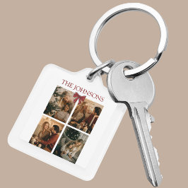 Personalized Family Christmas Photos Keychain