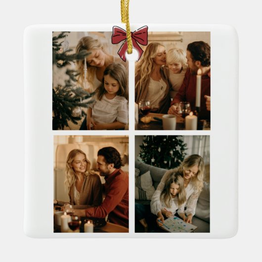 Personalized Family Christmas Photos Ornament (Voorkant)