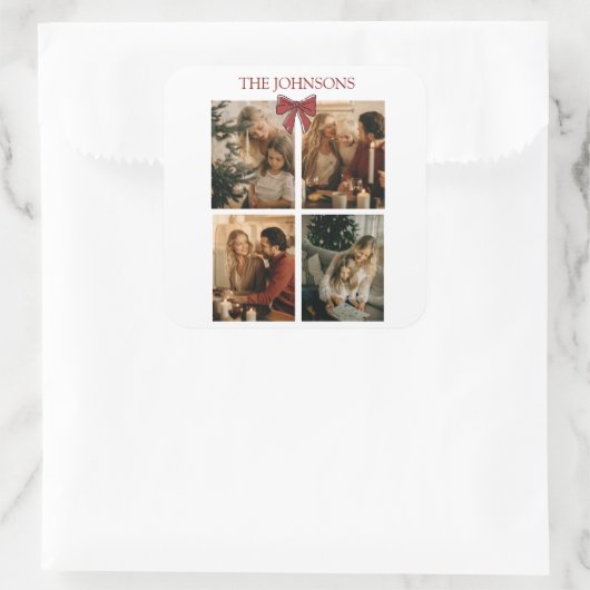 Personalized Family Christmas Photos Sticker (Tas)