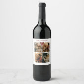 Personalized Family Christmas Photos Wine Label Wijn Etiket (Voorkant)