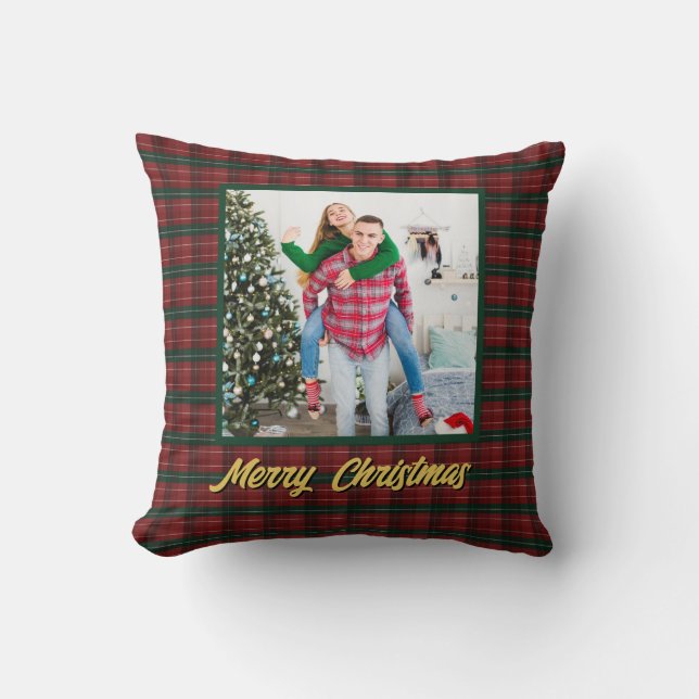 Personalized Family Christmas Stylish Photo Kussen (Voorkant)