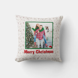 Personalized Family Christmas Stylish Photo Kussen