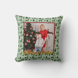Personalized Family Christmas Stylish Photo Kussen
