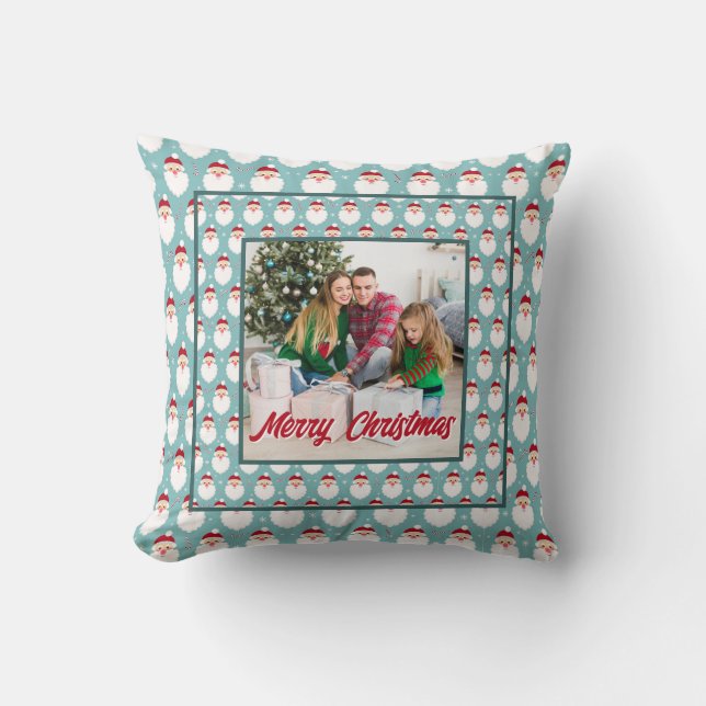Personalized Family Christmas Stylish Photo Kussen (Voorkant)