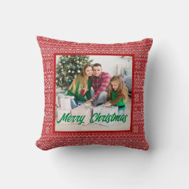 Personalized Family Christmas Stylish Photo Kussen