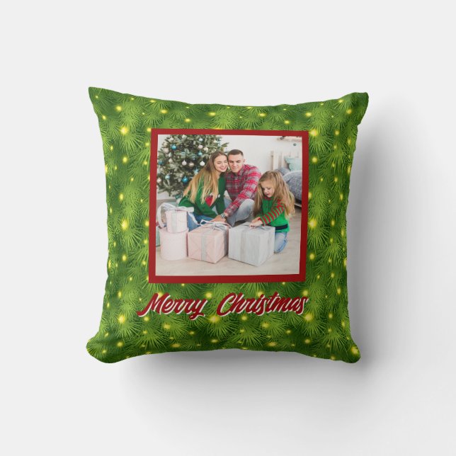 Personalized Family Christmas Stylish Photo Kussen (Voorkant)