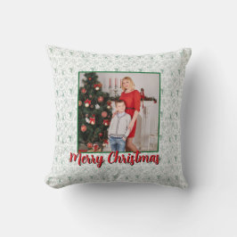 Personalized Family Christmas Stylish Photo Kussen