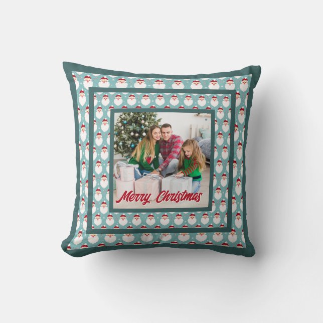 Personalized Family Christmas Stylish Photo Kussen (Voorkant)