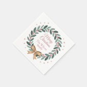 Personalized Family Christmas Wreath Servet (Hoek)