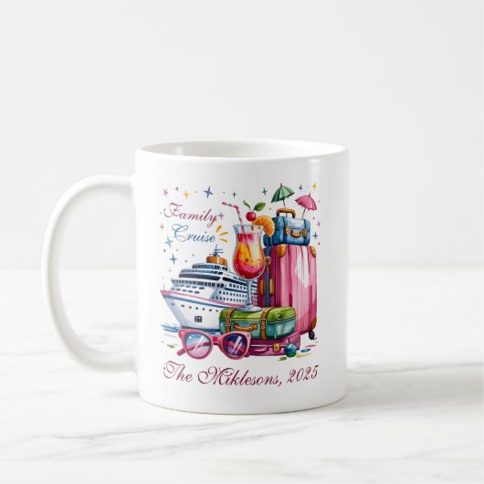 Personalized Family Cruise Name Year Koffiemok (Links)