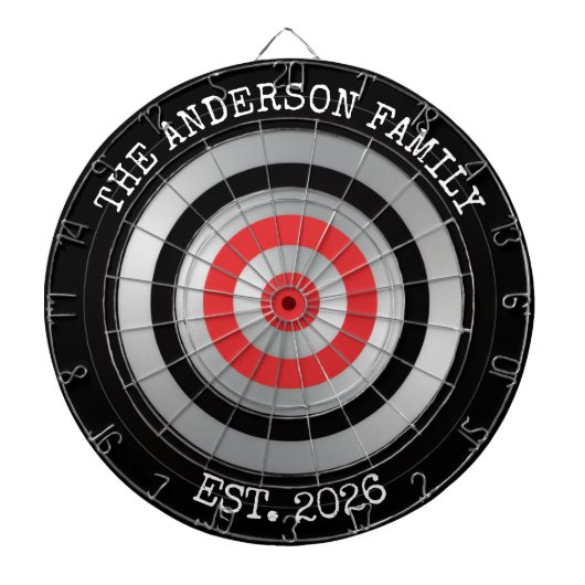 Personalized Family Dartboard Wall Art Sign Dartbord (Voorkant)