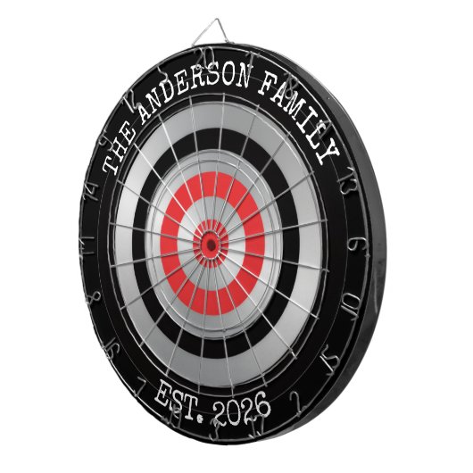Personalized Family Dartboard Wall Art Sign Dartbord (Voorkant Rechts)