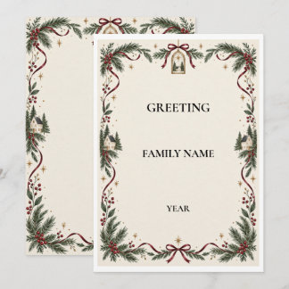 Personalized Family Housemark Christmas Card Feestdagenkaart