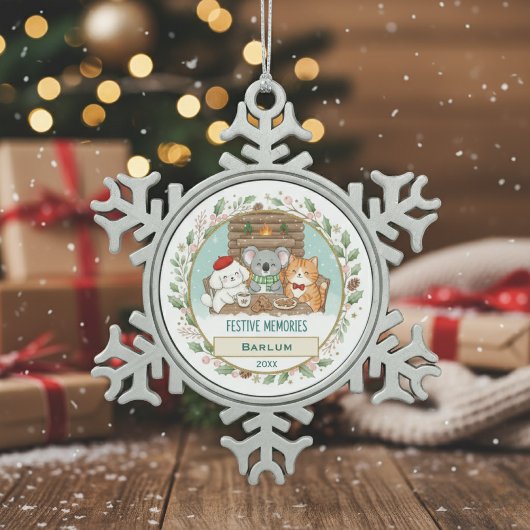 Personalized Family Keepsake  Tin Sneeuwvlok Ornament