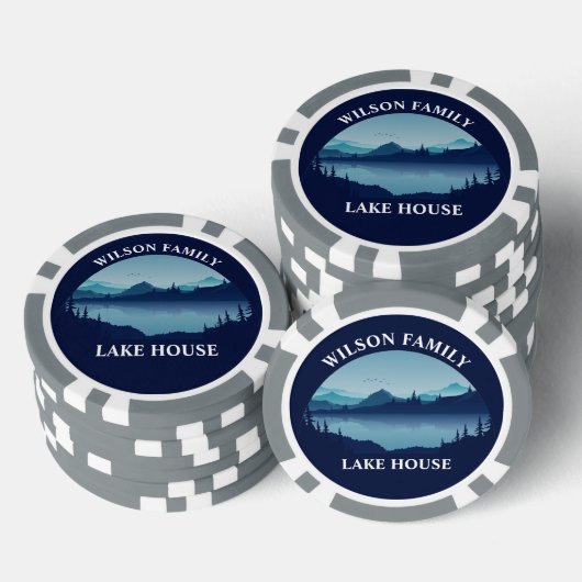 Personalized Family Lake House Reunion Poker Chips (Opstapeling)