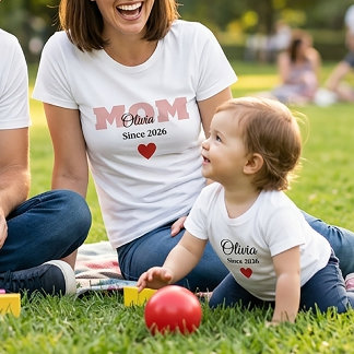 Personalized Family Matching ,mom Dad Baby T-shirt