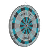 Personalized Family Name and Year Modern Blue Dartbord (Voorkant Links)