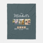 Personalized Family Name and Year Photo  Fleece Deken (Voorkant)