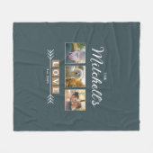 Personalized Family Name and Year Photo  Fleece Deken (Voorkant (Horizontaal))