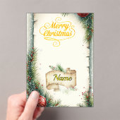 Personalized Family Name Christmas Card, Rustic Pi Acryl Uitnodigingen (Insitu (Draagbaar))