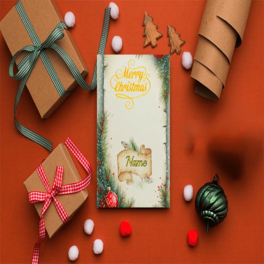 Personalized Family Name Christmas Card, Rustic Pi Acryl Uitnodigingen