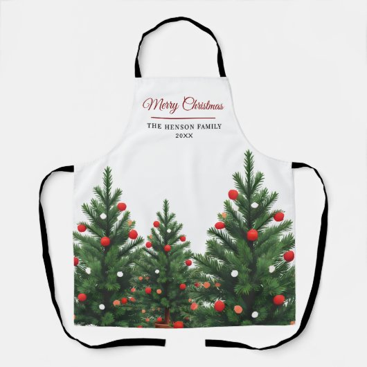 Personalized Family Name Christmas Tree Schort (Voorkant)