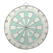 Personalized Family Name Custom Aqua Game Room Dartbord (Voorkant)