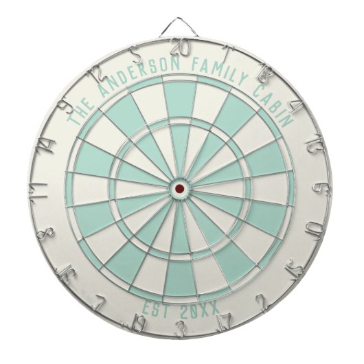 Personalized Family Name Custom Aqua Game Room  Dartbord (Voorkant)