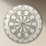 Personalized Family Name Custom Cabin Game Room  Dartbord<br><div class="desc">Add a personal touch to your game room or cabin with this custom dartboard featuring your family name and established year. Designed in a neutral, vintage-inspired color palette, it blends seamlessly into rustic cabins, lake houses, man caves, and cozy home bars. Both decorative and functional, this personalized dartboard makes a...</div>