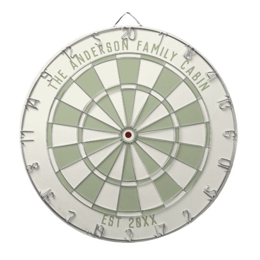 Personalized Family Name Custom Sage Game Room  Dartbord (Voorkant)