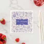 Personalized Family Name Cute Hand Drawn Food Servet (Insitu)