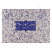Personalized Family Name Cute Hand Drawn Food Snijplank (Voorkant)