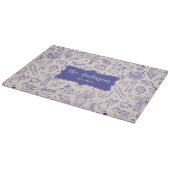 Personalized Family Name Cute Hand Drawn Food Snijplank (Hoek)