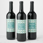 Personalized Family Name Easter Wine Label Wijn Etiket (Flessen)