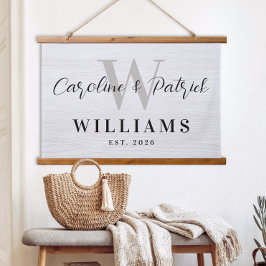 Personalized Family Name Framed Fabric Sign Hangend Wandkleed