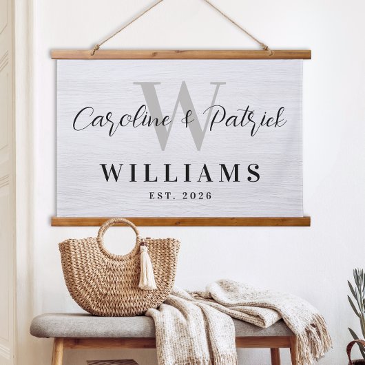Personalized Family Name Framed Fabric Sign Hangend Wandkleed